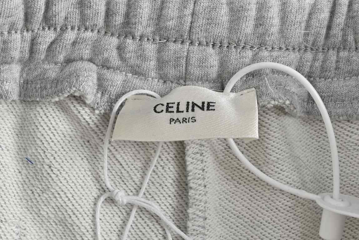 CelineCeline 23ss embroidered letter shortsCEL Celine 23ss letter embroidery shorts, skateboarding college style on line, the fabric is made of cotton terry fabric, embroidery using three-dimensional technology, the uppe