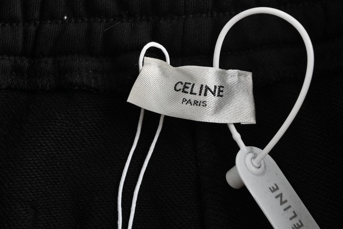 CelineCeline 23ss Embroidered Letter ShortsHigh Quality.CEL Celine 23ss letter embroidery shorts, skateboarding college style on line, the fabric is made of cotton terry fabric, embroidery using three-dimensional technol