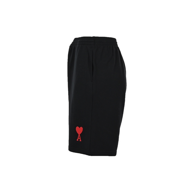 Ami 23ss Ami Embroidered ShortsMade of 100% organic cotton, the organic cotton heavyweight reverse terry knit athletic shorts are adorned with a drawstring on the inside of the waistband and nickel metal drawstring clips