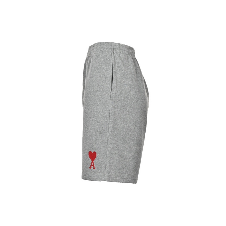 Ami 23ss Ami Embroidered ShortsMade of 100% organic cotton, the organic cotton heavyweight reverse terry knit athletic shorts are adorned with a drawstring on the inside of the waistband and nickel metal drawstring clips