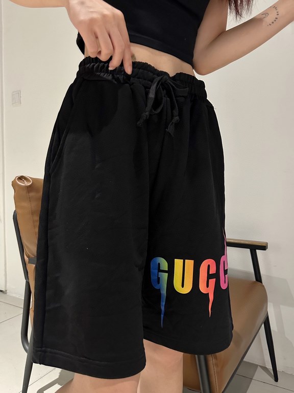 #GucciGucci 23ss Rainbow Gradient Lightning Printed Shorts Top