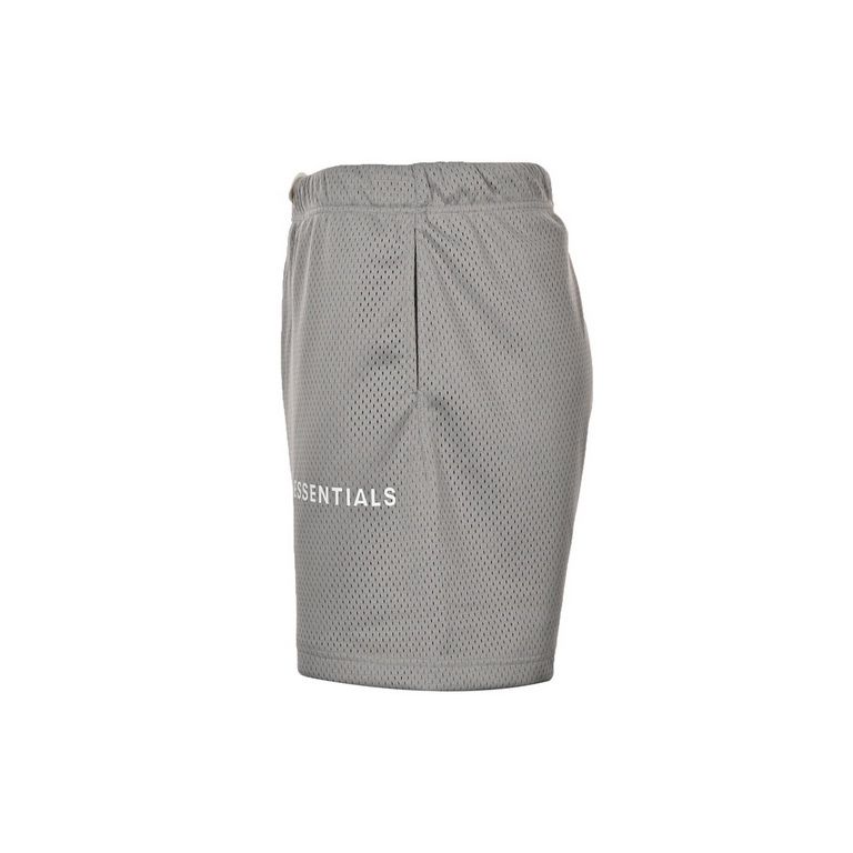 Fear of god rethreaded mesh letter shortsESSENTIALS FOR FOG 6-color basic mesh shorts Custom-made double-layer mesh fabric Breathable and not transparent All five colors are custom-dyed Note that the shape of the mesh is