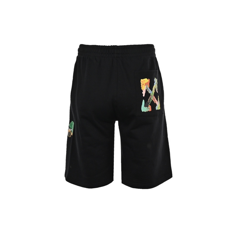 OFF WHITE CO VIRGIL 23ss colorful oil painting arrow print shortsThe fabric is made of 380g jersey fabric with terry texture The printing is done by Japanese MIMAKI printing machine without any edge or burlap The airbrus