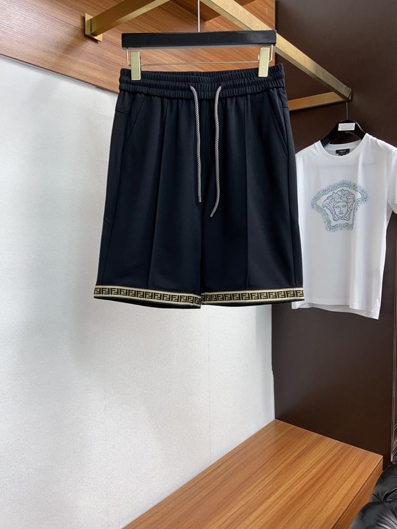 Fendi 2023 spring and summer new casual shorts, the official website synchronization sale, pants craft design, imported guest accessories, fabric customization, factory production inspection-free! Every detail to the ext