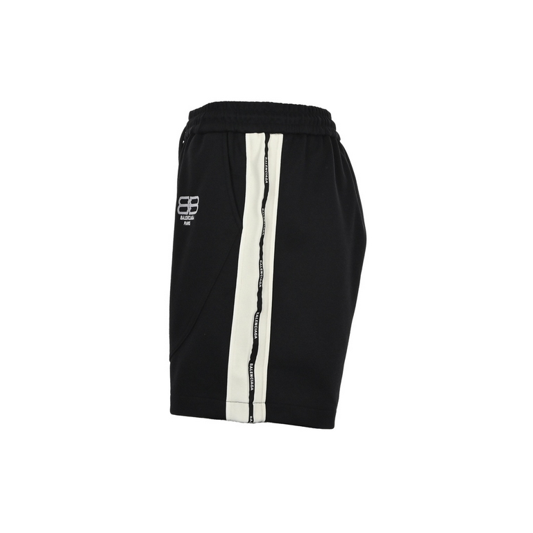 .Balenciaga 23ss Colorblocked Ribbon ShortsPants with color-blocked stripes on both sides, drawstring elastic waistband, straight-legged shorts fit, and a full set of accessories! Polyester belongs to the blended fabrics