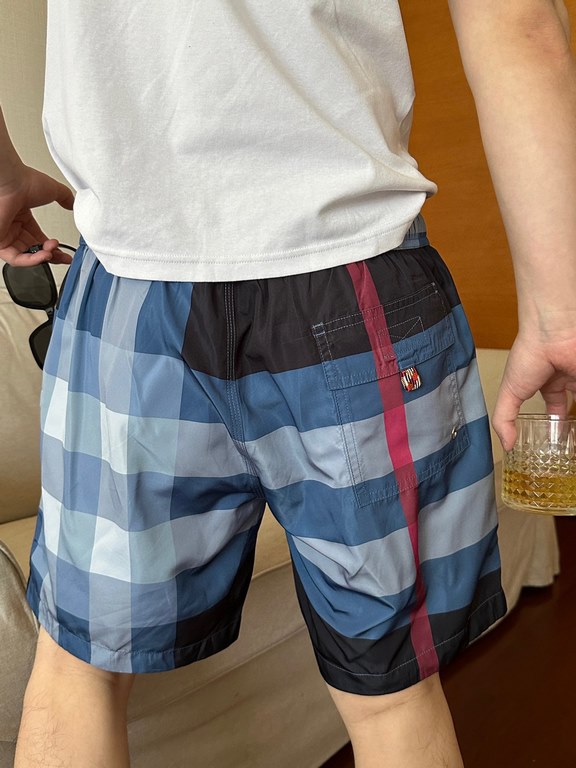 #BurberryBurberry Striped Plaid Beach Shorts On