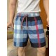 #BurberryBurberry Striped Plaid Beach Shorts On