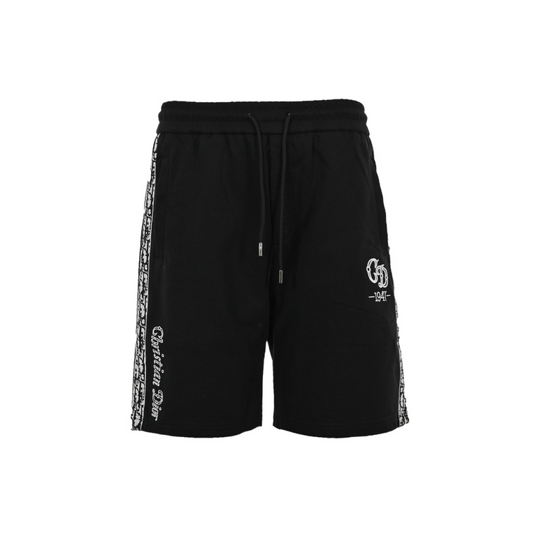 DiorDior 23ss Side jacquard webbing embroidered shortsSIOR DiorO 2023 summer new, casual drawstring shorts with leg webbing Iogo pattern design! Embroidered monogrammed Iogo pattern trim! Fashion sports casual shorts! Th