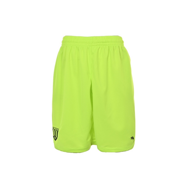 BalenciagaParis 23ss fluorescent embroidery patchwork shortsCustom weaving and dyeing fluorescent green breathable mesh fabric fabric pretreatment washing and color fixing in order to prevent color collision imported fro