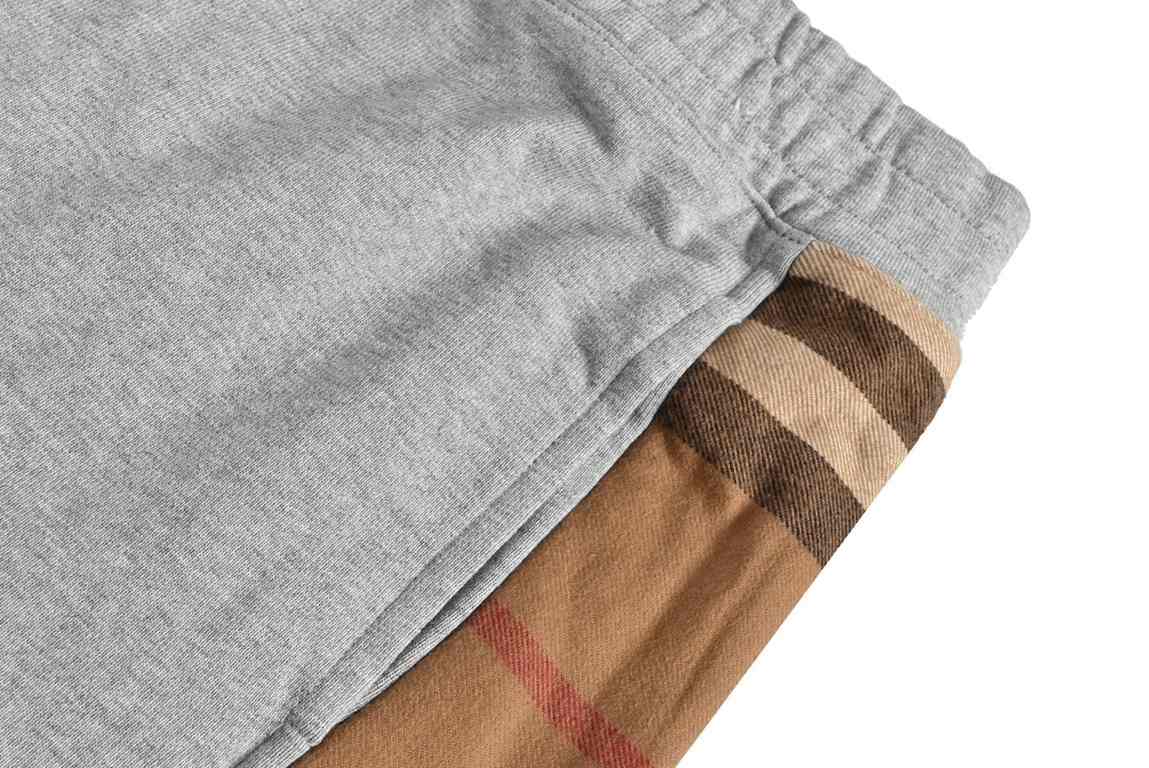 BurberryBurberry 23ss Classic Side Check Patchwork Shorts100% Cotton 380g Towel bottom sweatshirt fabric, 100% reproduction. Side panels in classic woven plaid.Rubberized waterproof label on back pocket, 99% reproduction