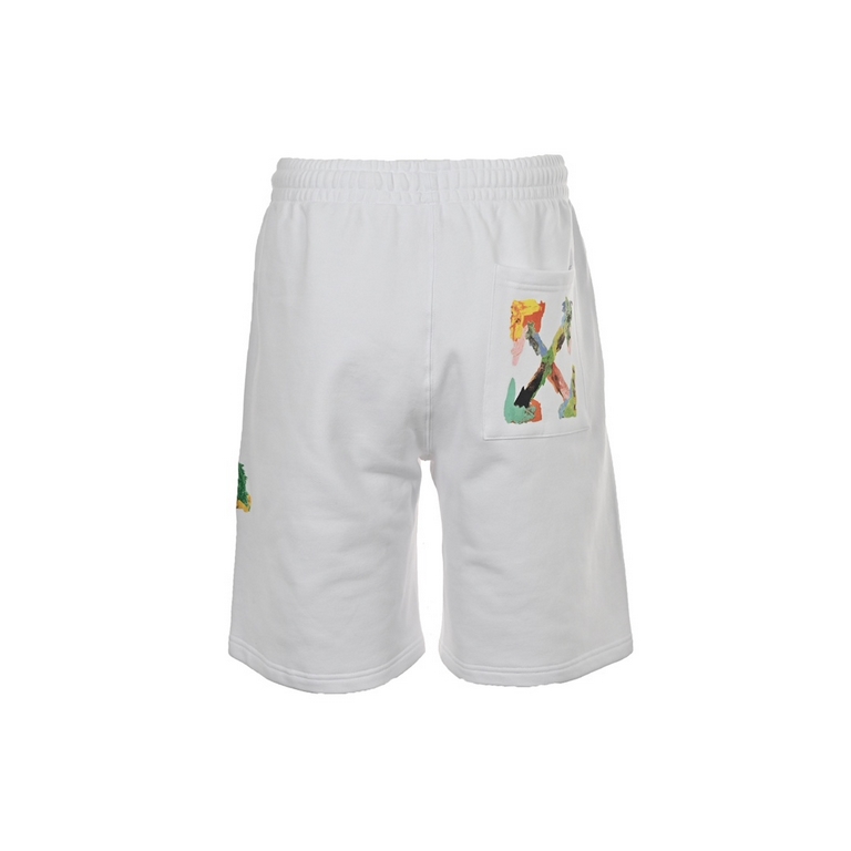 OFF WHITE CO VIRGIL 23ss colorful oil painting arrow print shortsThe fabric is made of 380g jersey fabric with terry texture The printing is done by Japanese MIMAKI printing machine without any edge or burlap The airbrus