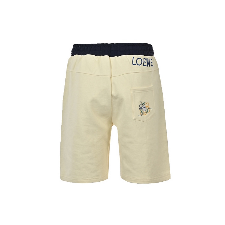 LoeweLoewe 23ss Totoro Embroidery Patchwork ShortsLining fully wrapped with stripes Embroidery using 100,000 stitches Embroidery delicate and full embroidery No unnecessary threads and threads Loewe shorts Loewe spliced 