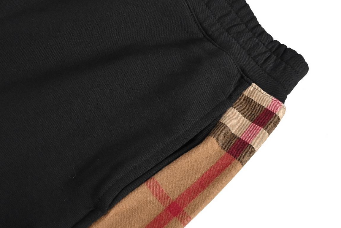 BurberryBurberry 23ss Classic Side Check Patchwork Shorts100% Cotton 380g Towel bottom sweatshirt fabric, 100% reproduction. Side panels in classic woven plaid.Rubberized waterproof label on back pocket, 99% reproduction