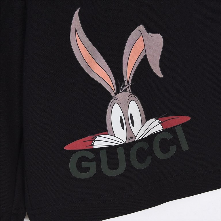 GucciGucci 23Fw Year of the Rabbit limited cartoon long ears rabbit print shortsDigital direct injection counter newCustomized 400 grams of the same vat-dyed cotton fabrics feel very comfortableThreaded fixed-weave fixed