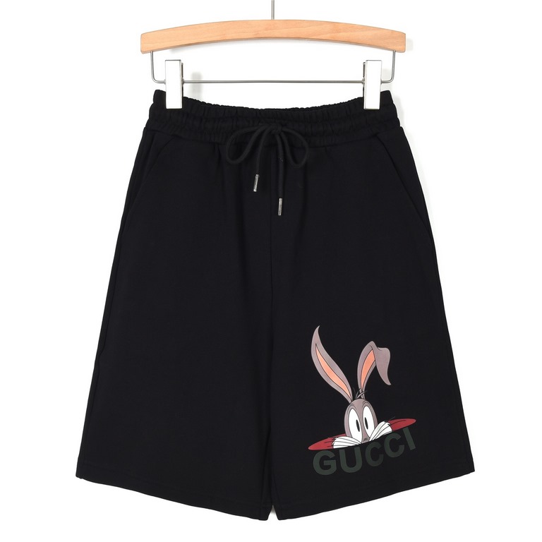 GucciGucci 23Fw Year of the Rabbit limited cartoon long ears rabbit print shortsDigital direct injection counter newCustomized 400 grams of the same vat-dyed cotton fabrics feel very comfortableThreaded fixed-weave fixed