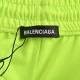 .BalenciagaParisian 23ss fluorescent embroidery patchwork shortsCustom weaving and dyeing fluorescent green breathable mesh fabric fabric pretreatment washing and color fixing in order to prevent color collision imported