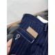 Gucci 2023 FW Early Fall CollectionWashed tannin denim shorts Customized dark blue washed cotton denim White pinstripe detailing all over Back button closure pocketsEmbossed khaki color leather plaqueStraight cut with a 