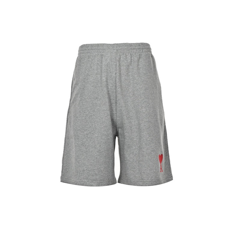 Ami 23ss Ami Embroidered ShortsMade of 100% organic cotton, the organic cotton heavyweight reverse terry knit athletic shorts are adorned with a drawstring on the inside of the waistband and nickel metal drawstring clips