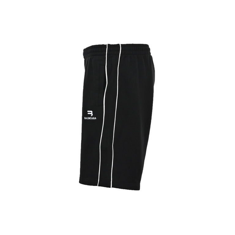 BalenciagaParis House 23ss Patchwork Double Hook Embroidered Logo ShortsMinimalist lines are the Parisian house's bright logo, and black and white clashing colors give a strong sense of modernity. A style statement and a