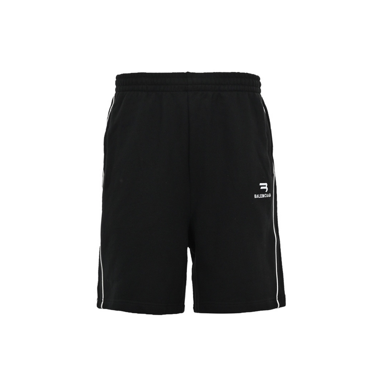 BalenciagaParis House 23ss Patchwork Double Hook Embroidered Logo ShortsMinimalist lines are the Parisian house's bright logo, and black and white clashing colors give a strong sense of modernity. A style statement and a