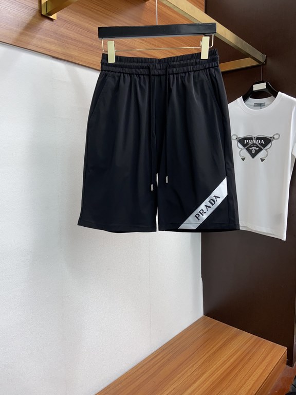 Prada 2023 spring and summer new casual shorts, the official website synchronization sale, pants craft design, imported guest accessories, fabric customization, factory production inspection-free! Every detail to the ext