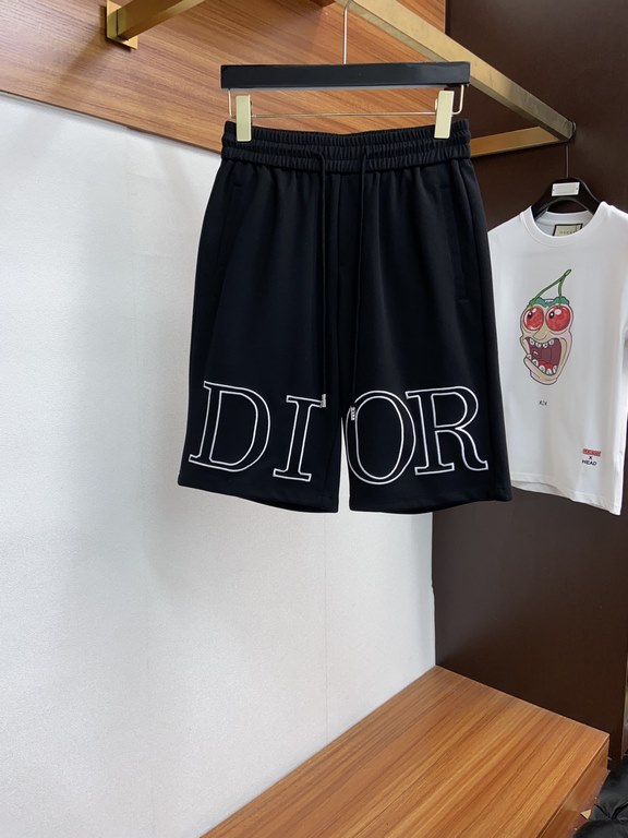 Dior 2023 spring and summer new casual shorts, the official website synchronization sale, pants craft design, imported guest accessories, fabric customization, factory production inspection-free! Every detail to the extr