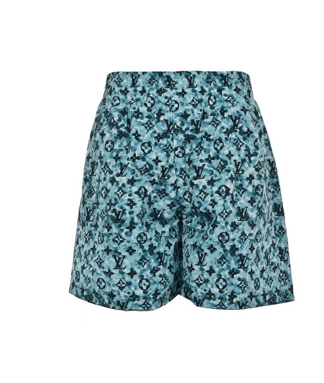 Louis Vuitton 23ss Printed Halo Beach ShortsLouis Vuitton 23ss Printed Swoosh Beach ShortsCustomized green ink-splash effect fabricClassic monogram print all over.Stretch elasticized waistbandBlack liningNormal fit for b