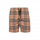 BurberryBurberry striped plaid beach shortsSummer channel limited beach shorts, custom striped fabric as the finishing touch of the entire pants, more personality senior, loose wide leg pants version, on the body in seco