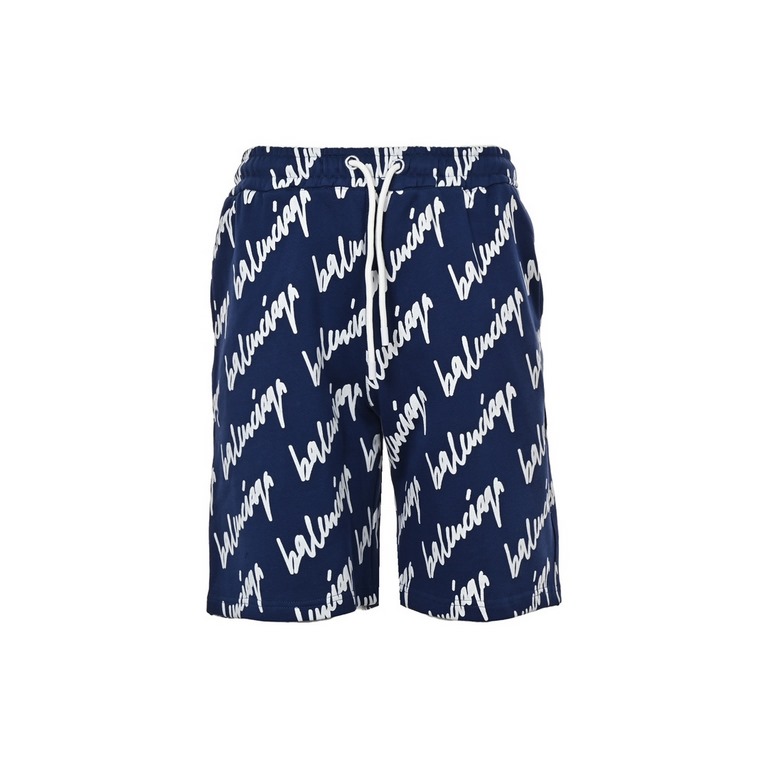 Balenciaga 23ss Cursive Alphabet ShortsSummer temperament wear, sincerely recommend this shorts Advanced sense of full color, on the upper body refreshingly clean and simple versatile Random accessories dark point of the