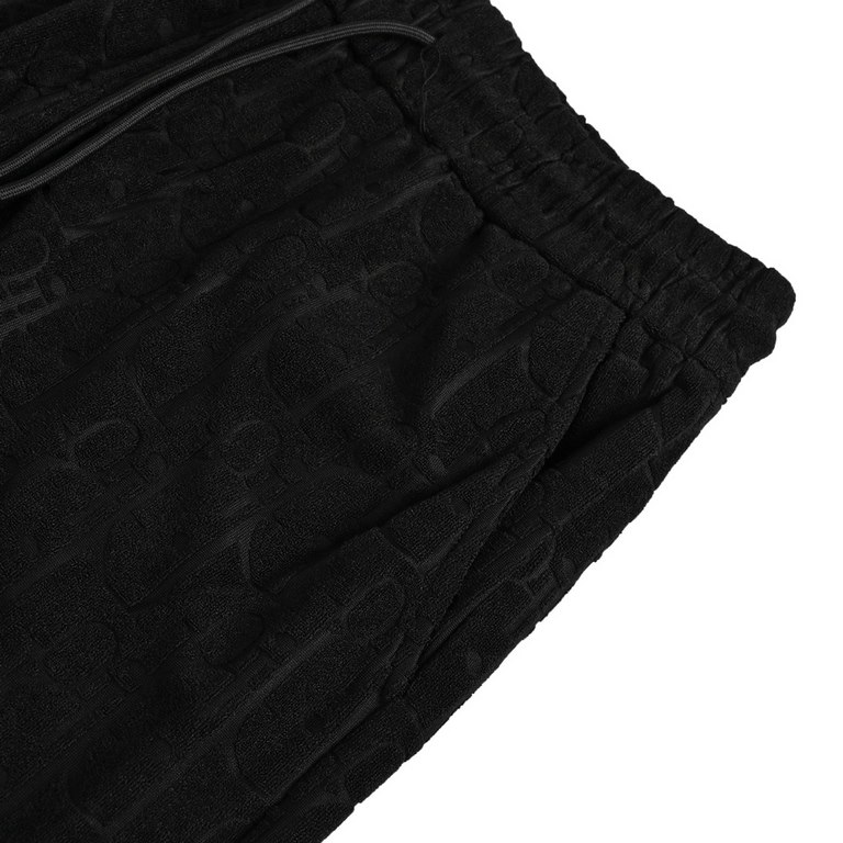 DiorDior 23ss full logo jacquard terry shorts23 new knitted shorts, customized fabric using wafer fabric weaving, jacquard knitting process.Version of the tight three-dimensional, customized pants rope hardware texture, 