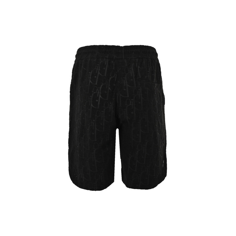 DiorDior 23ss full logo jacquard terry shorts23 new knitted shorts, customized fabric using wafer fabric weaving, jacquard knitting process.Version of the tight three-dimensional, customized pants rope hardware texture, 