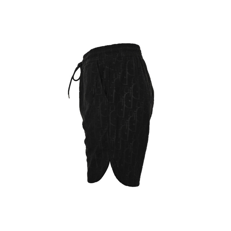 DiorDior 23ss full logo jacquard terry shorts23 new knitted shorts, customized fabric using wafer fabric weaving, jacquard knitting process.Version of the tight three-dimensional, customized pants rope hardware texture, 