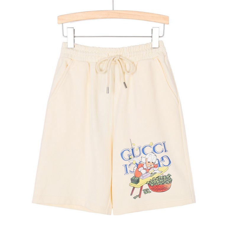 GucciGucci 23Fw summer new cartoon dollars Donald Duck print shortsDigital direct injection counter newCustomized 400 grams of the same vat-dyed cotton fabrics feel very comfortableThreaded fixed weaving and dyeing witho