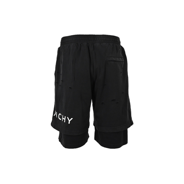 GIVENCHYGivenchy 23ss Broken False Two Piece ShortsThe shorts are from the new SpringSummer 23 series of hot-selling items, the design of the continuation of the season's false two-piece double-layer modeling, the outer 