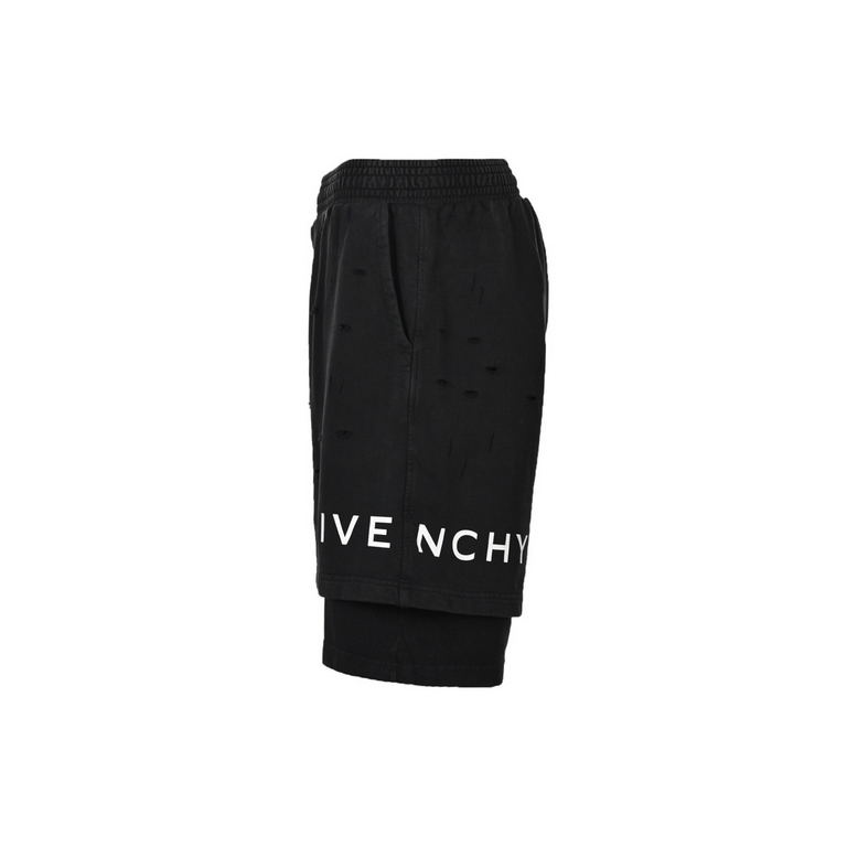 GIVENCHYGivenchy 23ss Broken False Two Piece ShortsThe shorts are from the new SpringSummer 23 series of hot-selling items, the design of the continuation of the season's false two-piece double-layer modeling, the outer 