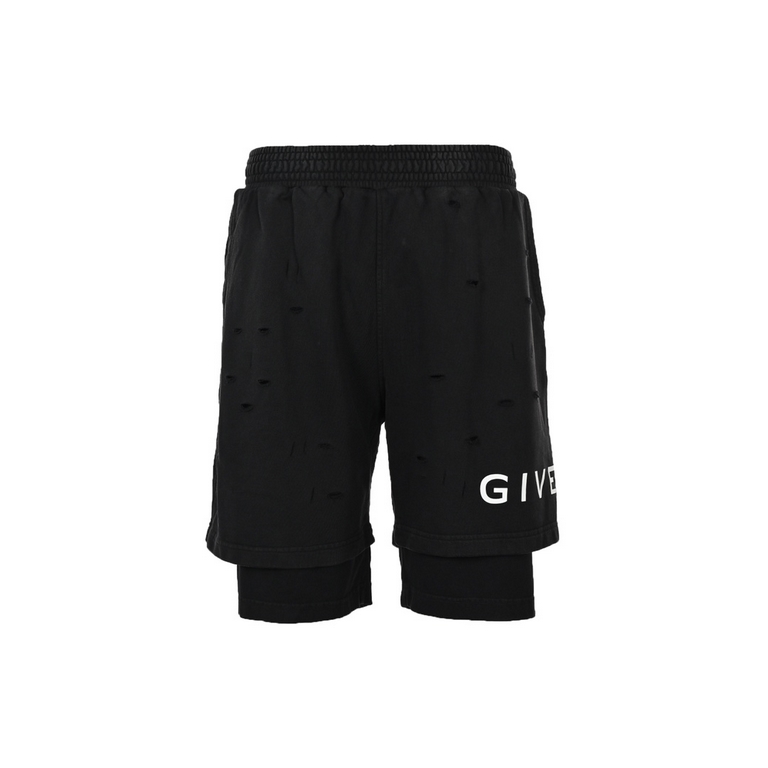 GIVENCHYGivenchy 23ss Broken False Two Piece ShortsThe shorts are from the new SpringSummer 23 series of hot-selling items, the design of the continuation of the season's false two-piece double-layer modeling, the outer 