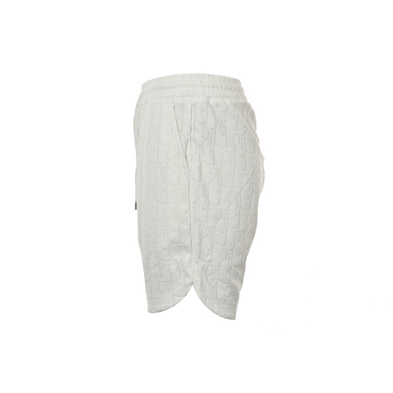 DiorDior 23ss full logo jacquard terry shorts23 new knitted shorts, customized fabric using wafer fabric weaving, jacquard knitting process.Version of the tight three-dimensional, customized pants rope hardware texture, 