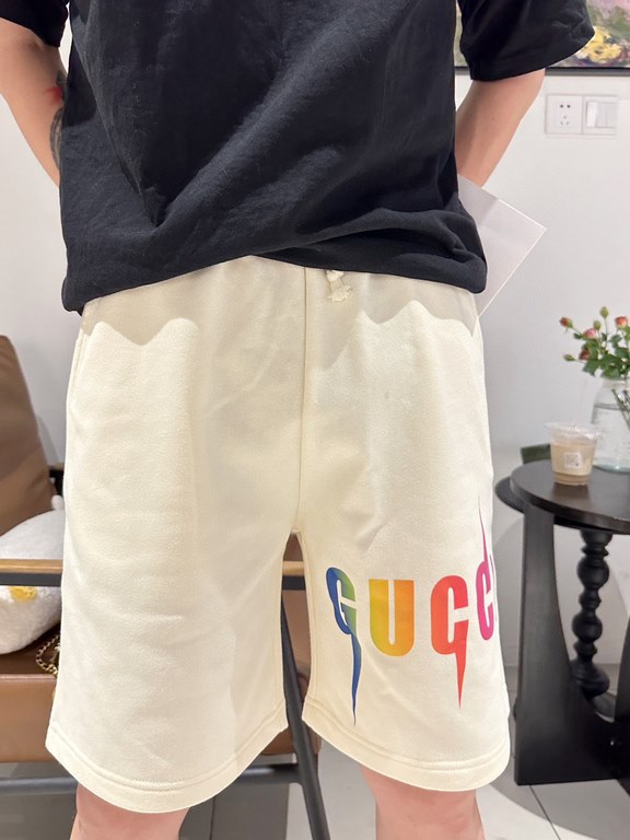 #GucciGucci 23ss Rainbow Gradient Lightning Printed Shorts Top