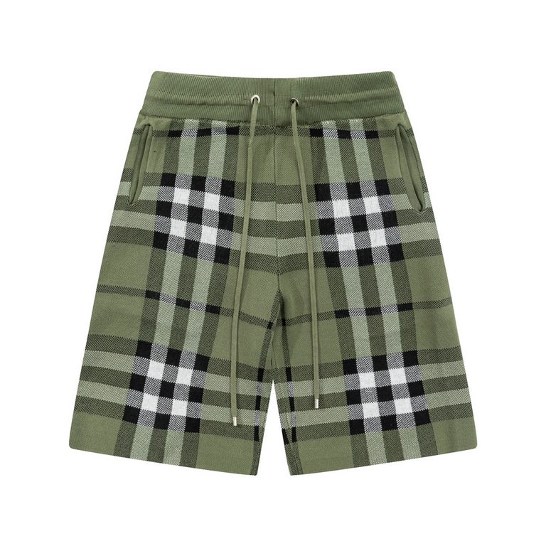 Burberry shorts BURBERRY Burberry Classic2023SS new knitted shorts, custom fabric using wafer fabric weaving, jacquard knitting process, version of the tight three-dimensional, 4-bar splicing, customized trouser rope har