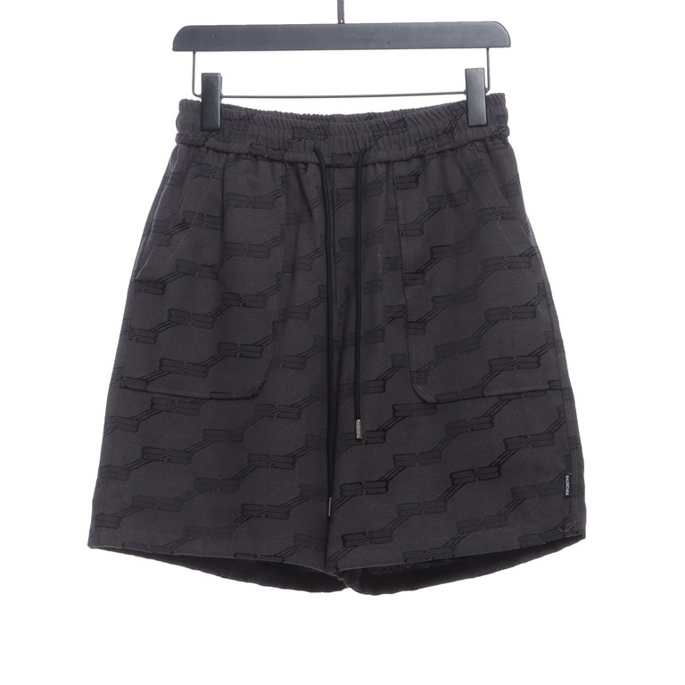 Balenciaga Paris family full print jacquard double b letter shorts blackFabric texture strands clear and obvious, drape great, exquisite workmanship have reached the foreign trade export standards, customized batch of cl