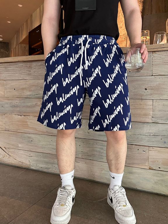 #BalenciagaBalenciaga 23ss Cursive All-over Lettering Shorts Up