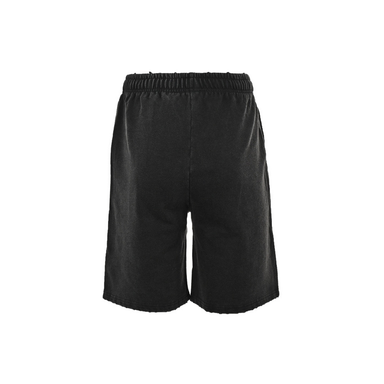 #BalenciagaParis 23ss washed and embroidered double B shortsThe original version of foreign purchases to develop a custom weave cotton 380g fabric, blanks fell pre-shrunk finish 400g, cut pieces embroidered Tajima embroi