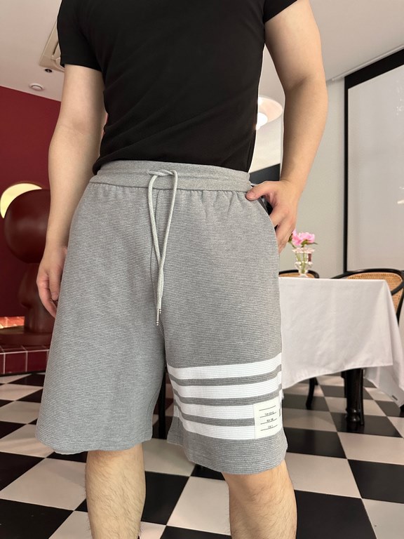 #Thom BrowneThom Browne 23ss Water Wave Waffle Shorts Top