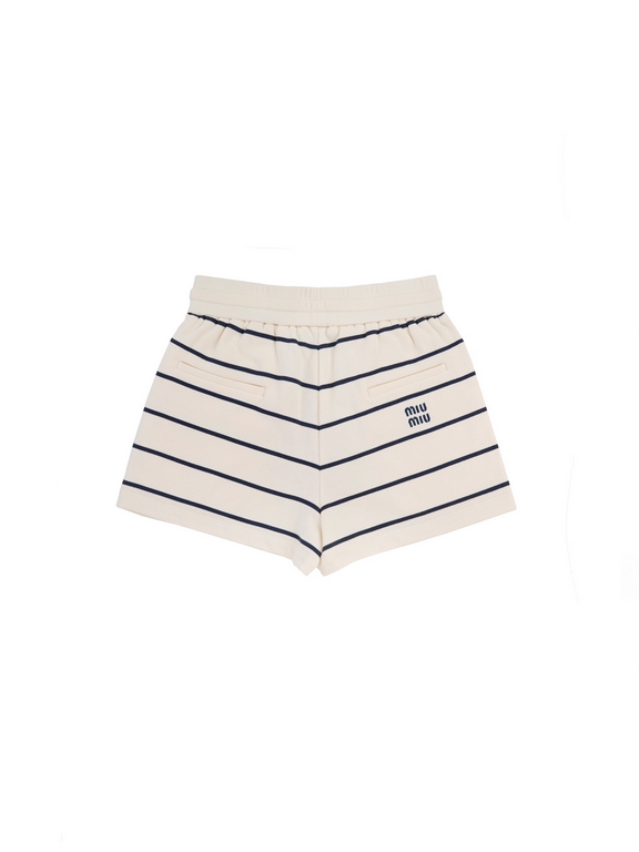 Miu Striped Shorts - Beige XS-LIn-stock sale Item No. 436063