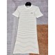 Miumi 2024 Summer New Striped Knit DressesCounter newest ~ with the original gift box   full set of packaging, top quality! yb fixed weaving and dyeing 95% cotton  5% nylon, soft and comfortable on the upper body, chest 