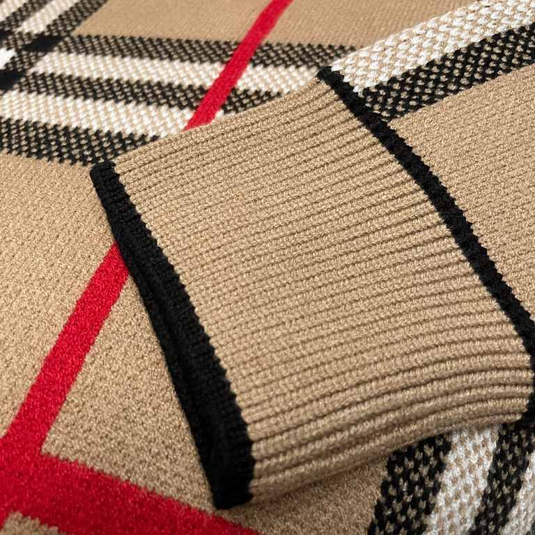 P230 (heavy weight high version)BURBERRY  Burberry 23ss new jacquard wool knit sweater sweater OS version   men's and women's same modelsThe whole garment 500 grams of heavy weight seconds market currencyThe wool is knit