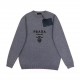 P250Prada collar triangle exclusive logo design Wool crew neck sweaterExclusive to the marketIt is not made of market wool by washing.500KG for each color.Selected first-class woolen factories as OEMCustomized washing ma