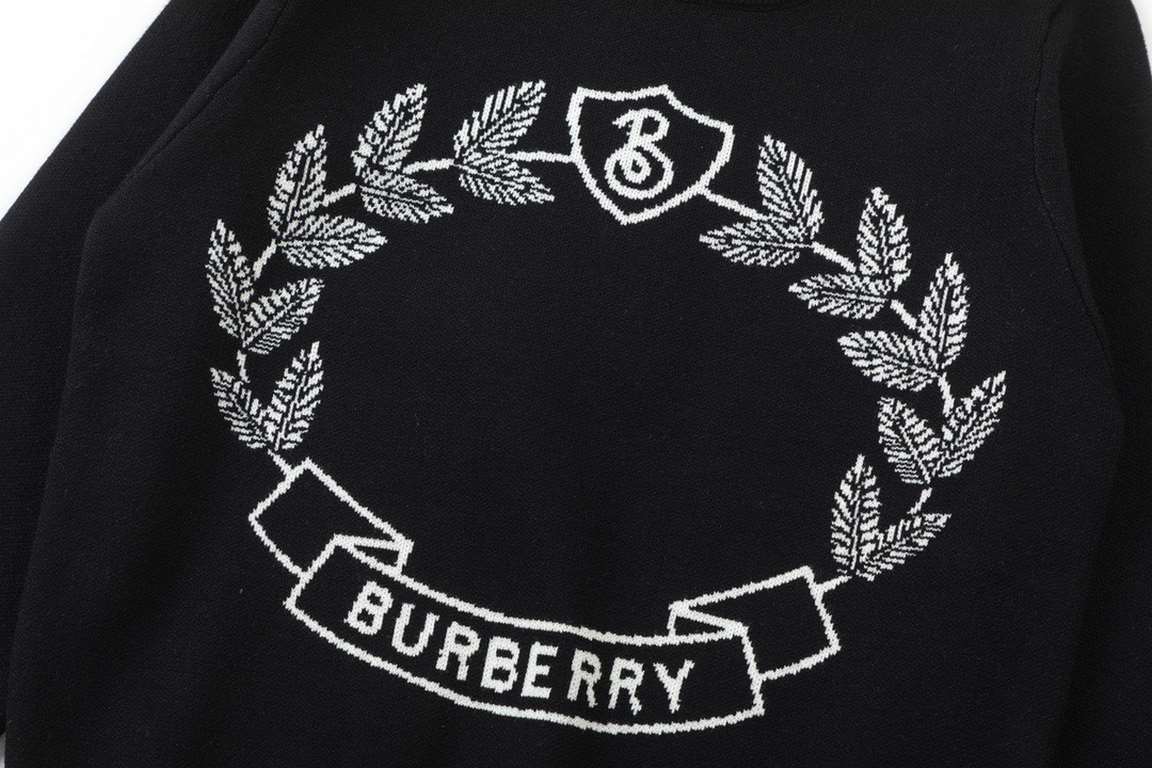 255BurberryBurberry classic wheat embroidered round neck sweater High qualityNo overly fancy packaging we spend our money on the clothes themselves!Top density heavy duty embroidery with wheat ears, no broken stitches, o