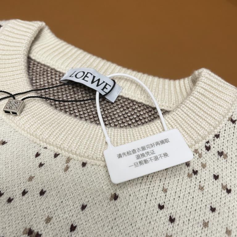 P230 (heavy weight high version)Loewe  Loewe 23ss new jacquard wool knit sweater sweater OS version   men's and women's same modelsThe whole garment 500 grams of heavy weight seconds market currencyThe wool is knitted us