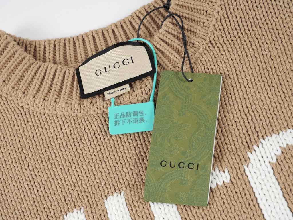 P255Gucc 2023 new jacquard letter sweater2023 fall and winter collection round neck ribbed neckline letters logo jacquard pattern embellishment simple and advanced wool knitted fabric thick, soft and comfortable loose fi